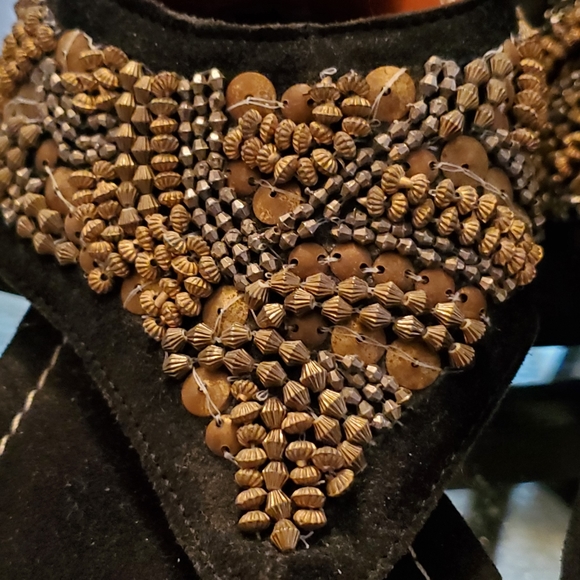Suede Beaded Sandals - Picture 2 of 6